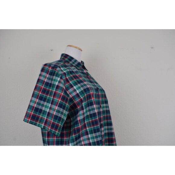 Vintage 90s Plaid Button Down Blouse - Picture 6 of 9